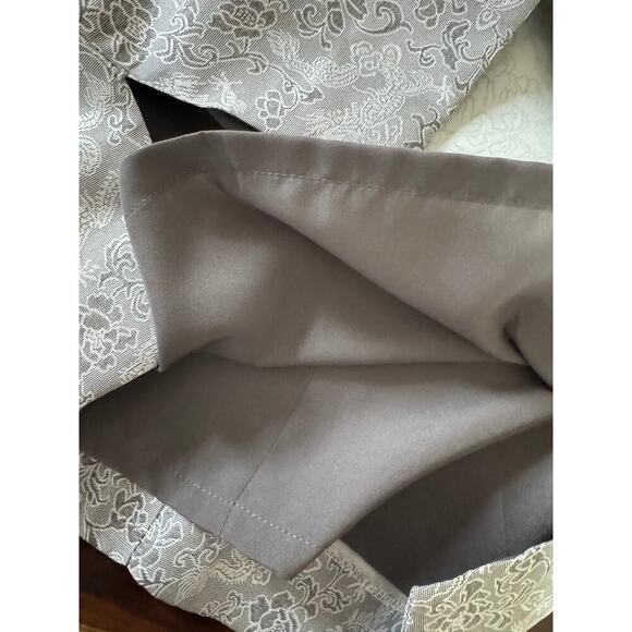 Handmade Silver Brocade Cheongsam Dress with Mandarin Collar - S - Picture 8 of 8